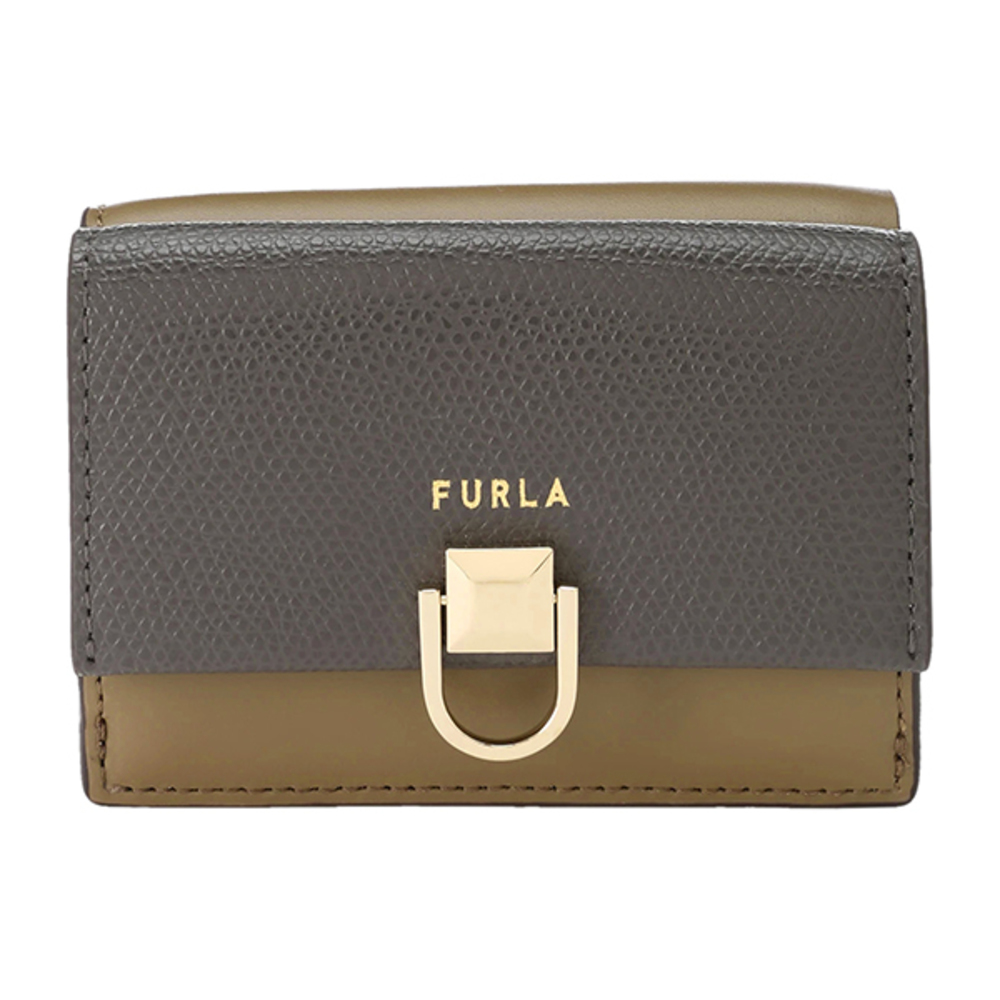 Furla Miss Mimi Leather Trifold Wallet Dark Gray